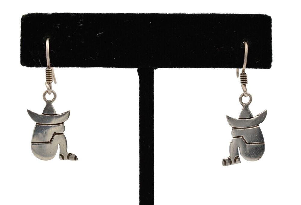 Taxco 925 Mexico Earrings Dangle Ombre Sombrero Tribal Dangle Signed BinAK - Picture 1 of 12